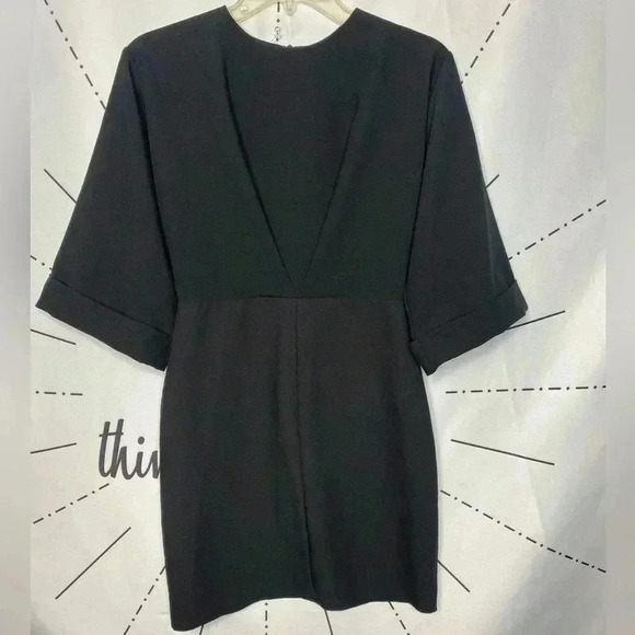 ASOS DESIGN Black Kimono Wide Sleeve Fitted Mini Dress - Picture 2 of 5